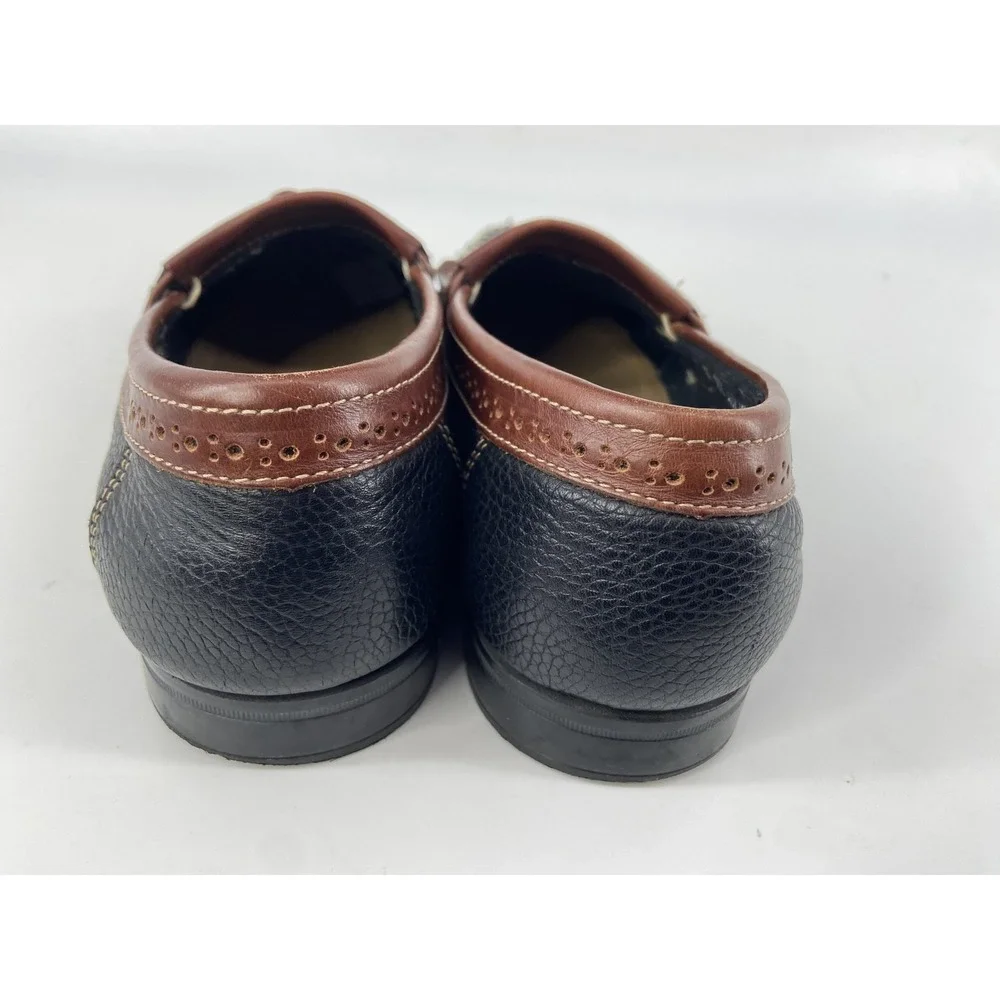 GH Bass Weejuns Shoes Womens 9.5 Black Brown Tassel Kiltie Leather Loafer‎ EE